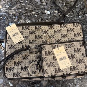 Michael Kors special edition Black/Cream Crossbody Bag and wallet with crystals